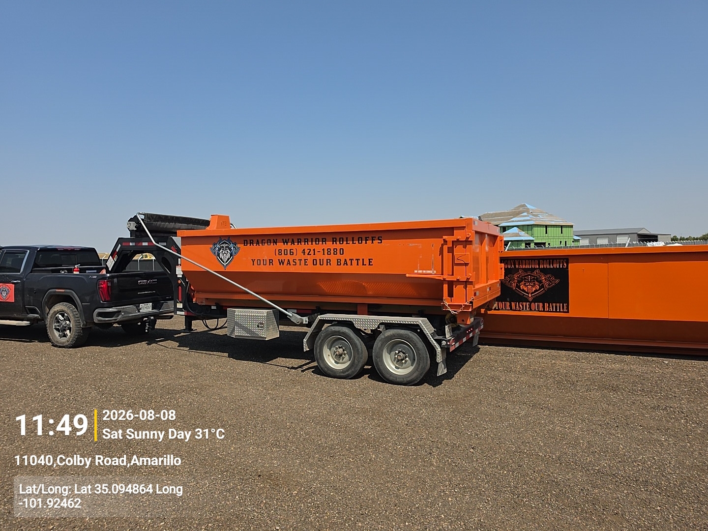 Two roll off dumpsters on a contractor job in Memphis TX