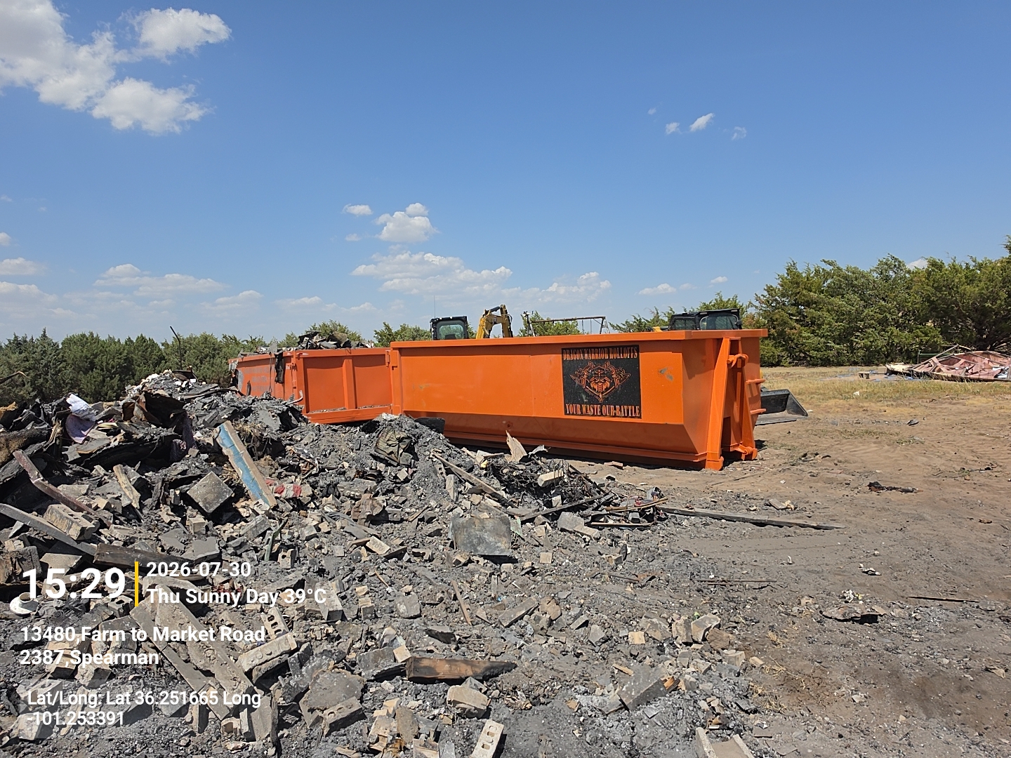 Two roll off dumpsters working one site in Amarillo TX