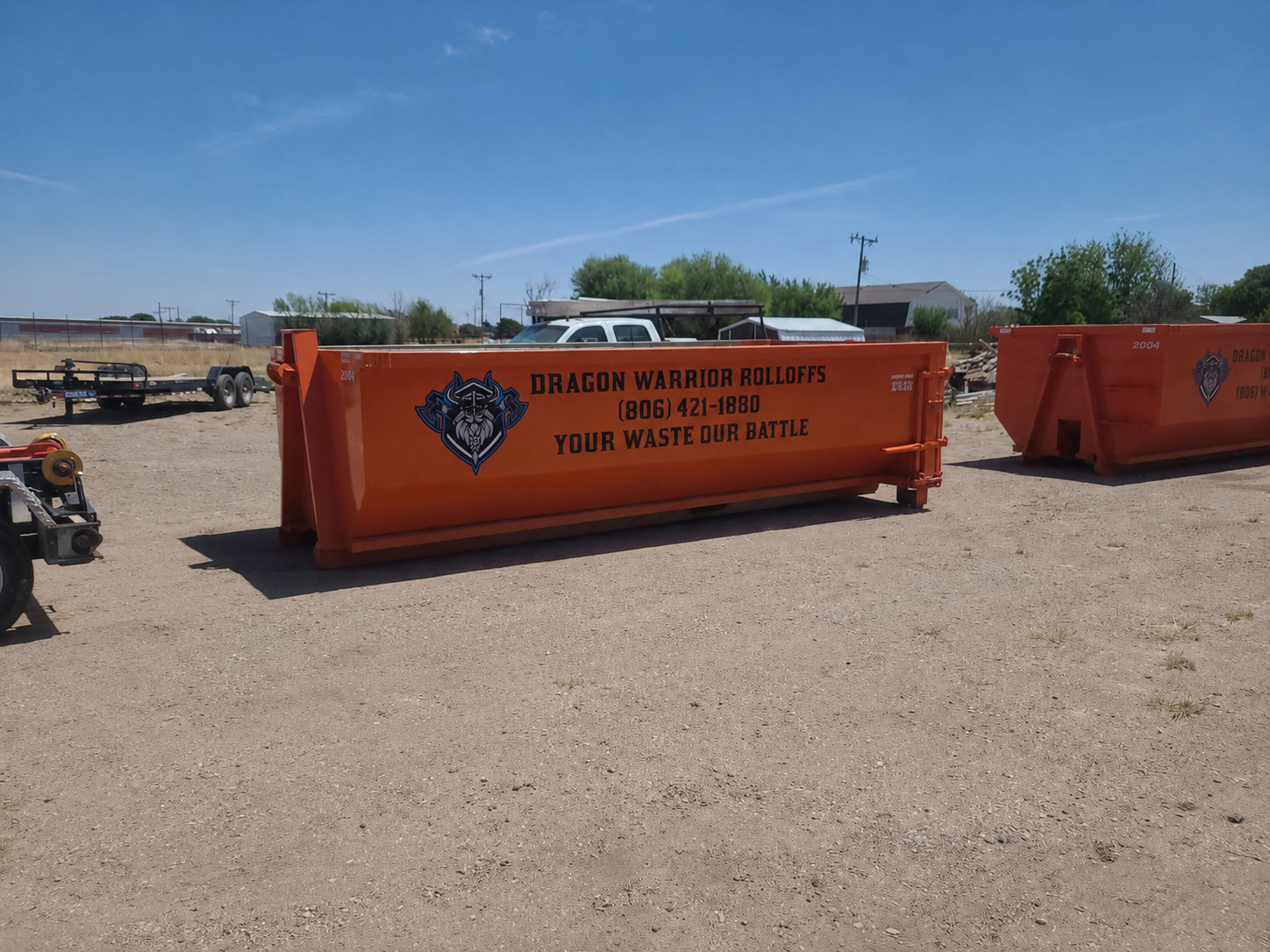 A 20 yard and a 25 yard roll off bin side by side in Amarillo TX