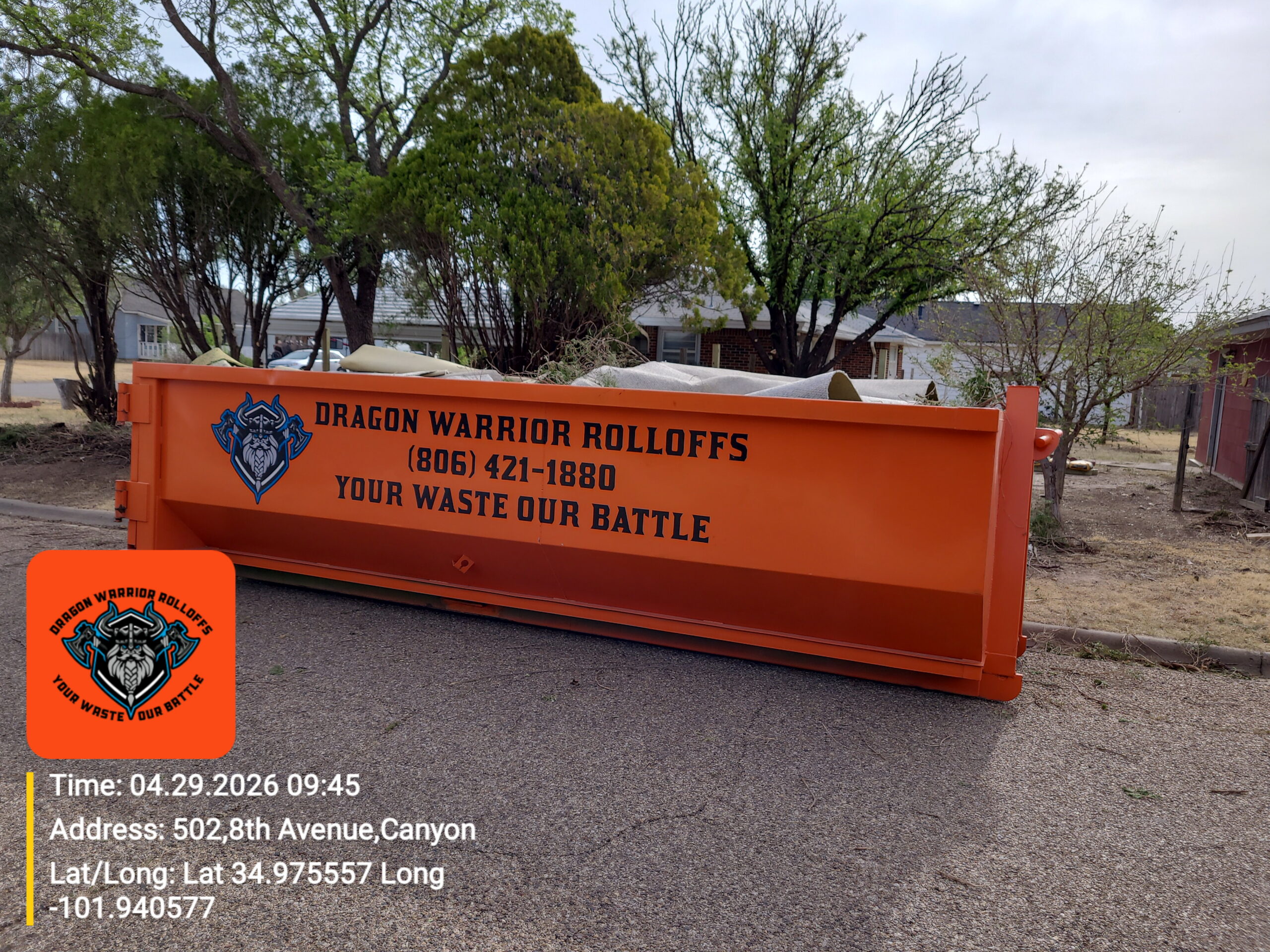 20 yard roll off dumpster being delivered in Amarillo TX