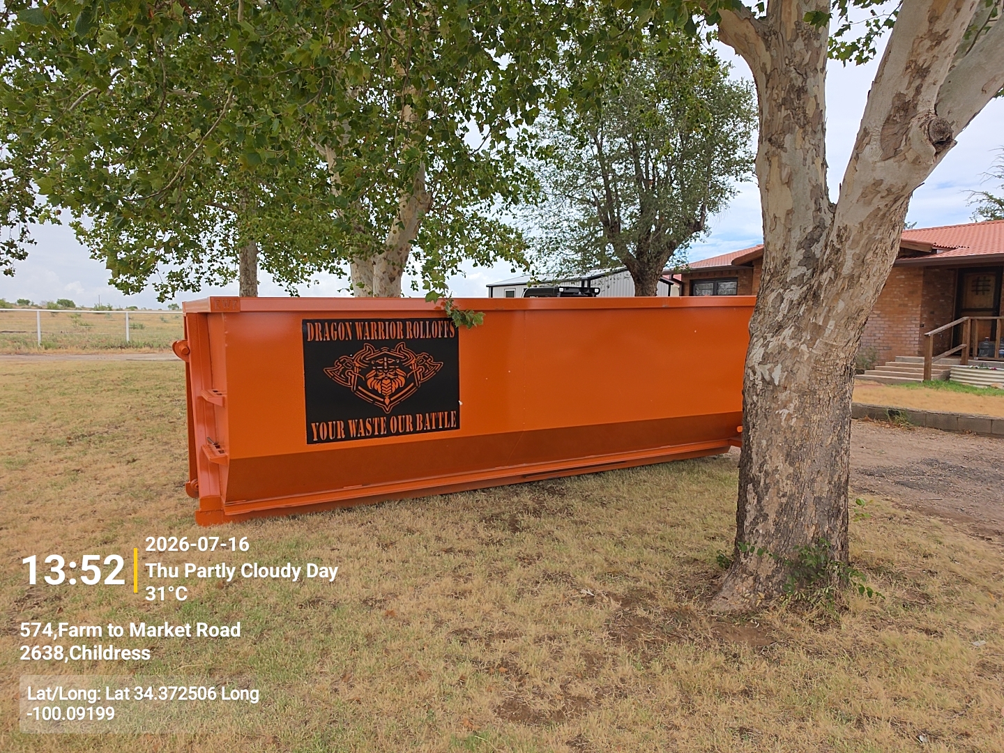 25 yard roll off dumpster from Dragon Warrior Rolloffs in the Texas Panhandle
