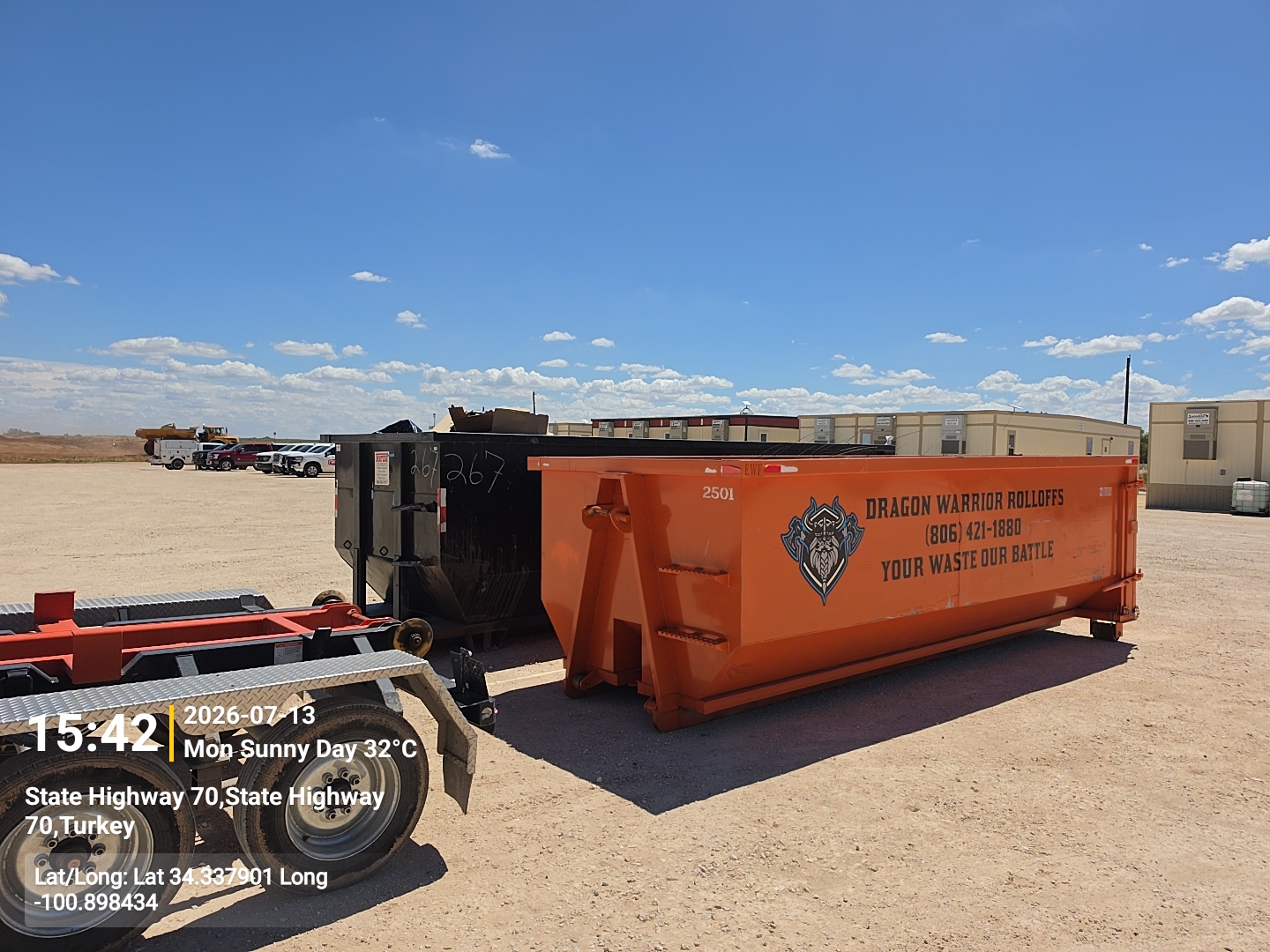 25 yard roll off dumpster from Dragon Warrior Rolloffs in Amarillo TX