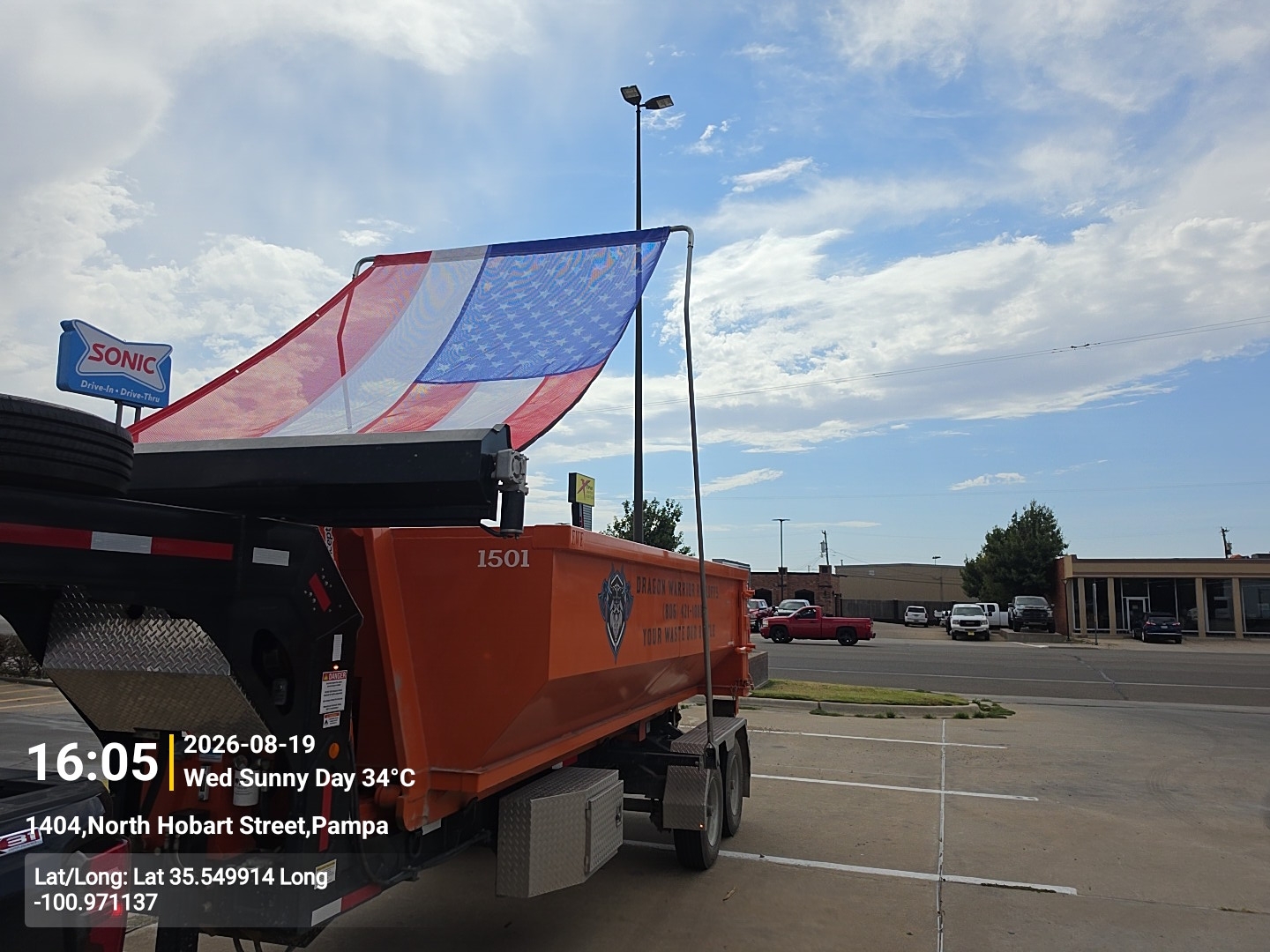 Roll off dumpster delivered to a commercial site in Amarillo TX