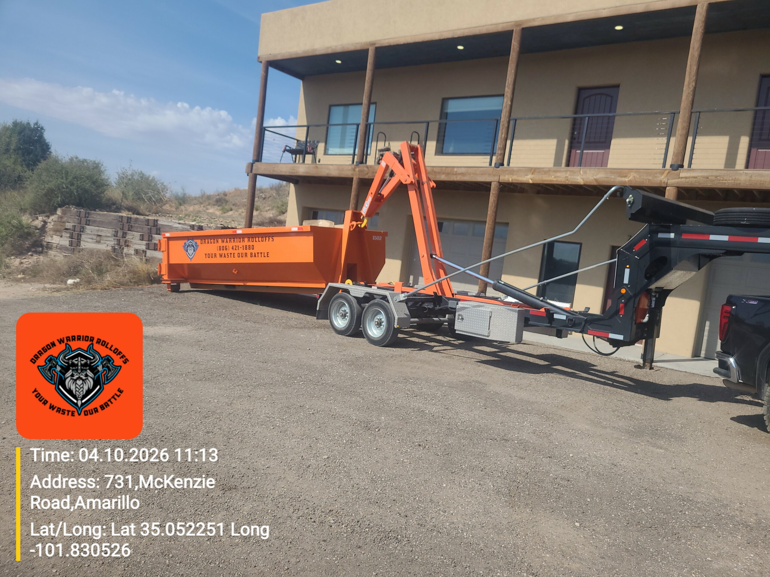 Roll off dumpster on a commercial site in Potter County TX