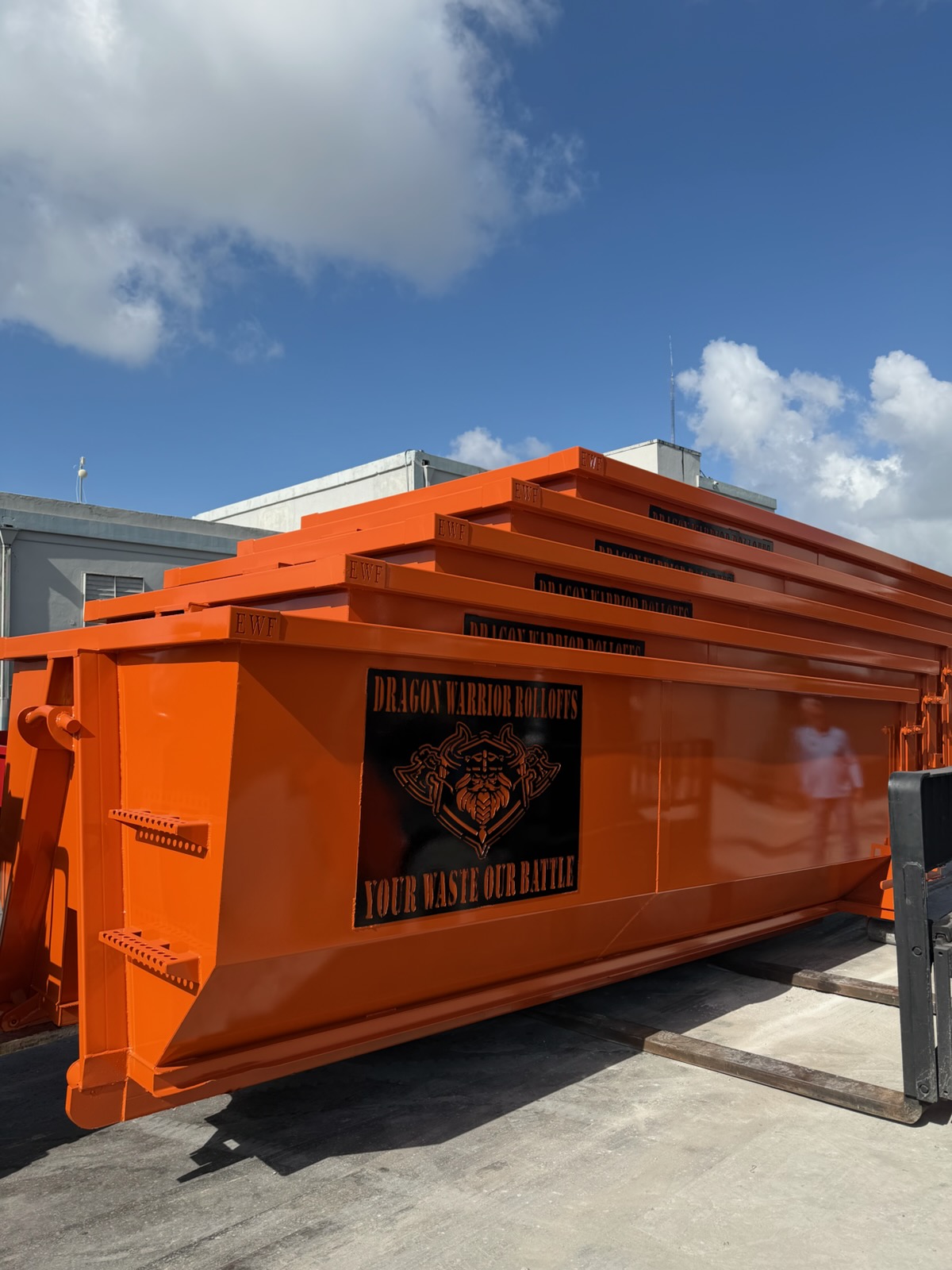 Roll off dumpster sizes shown side by side in Amarillo TX
