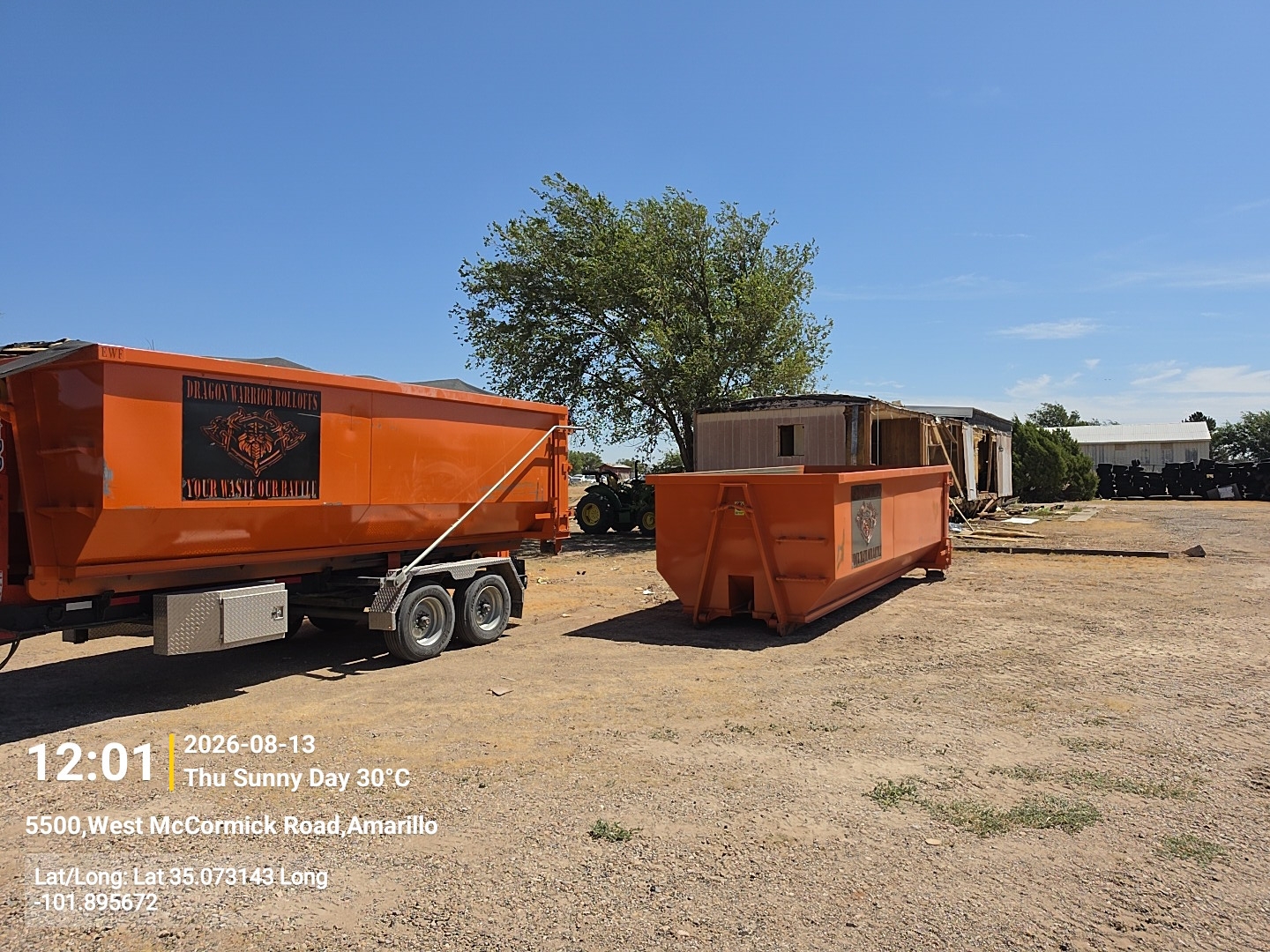 25 yard roll off dumpster from Dragon Warrior Rolloffs in Amarillo TX