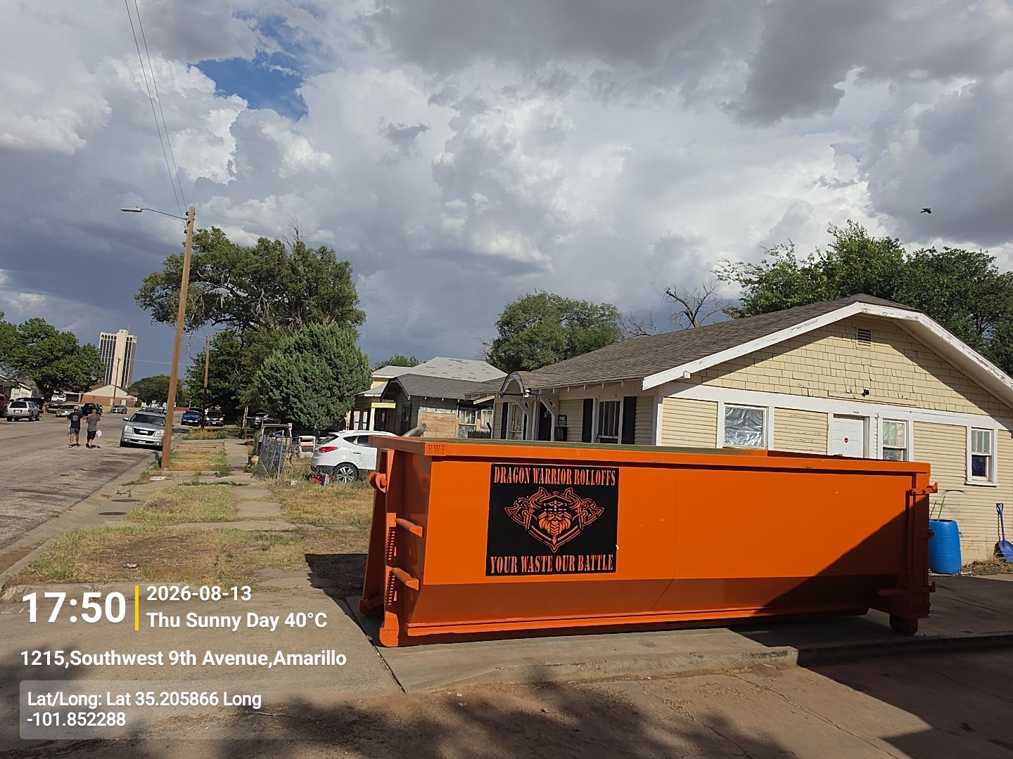 20 yard roll off dumpster from Dragon Warrior Rolloffs in Memphis TX