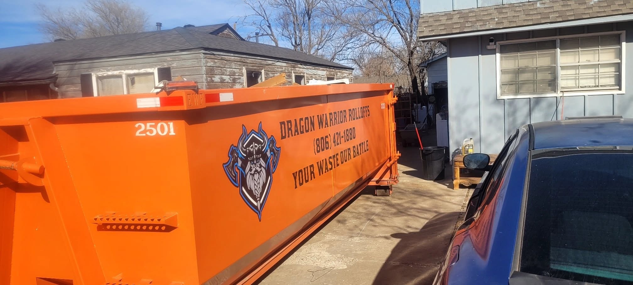 Roll off dumpster on a household cleanout in Amarillo TX