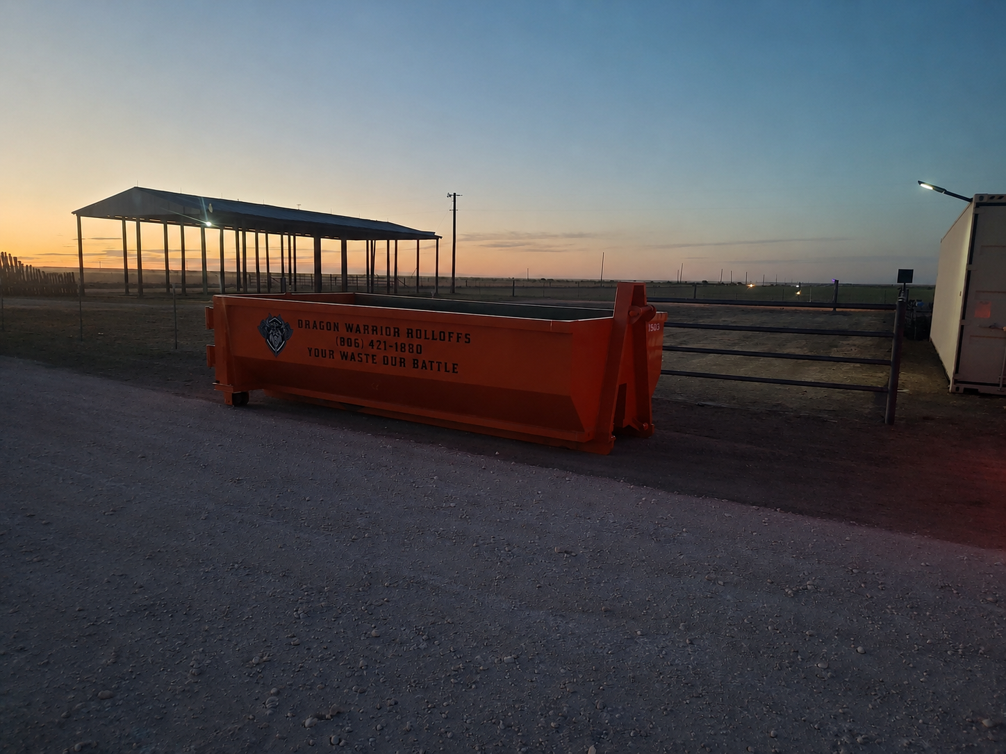 Roll off dumpster being delivered near Amarillo TX